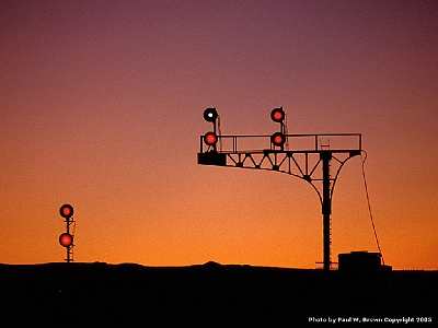 BNSF Sunset at W Needles, CA in March 2000.jpg